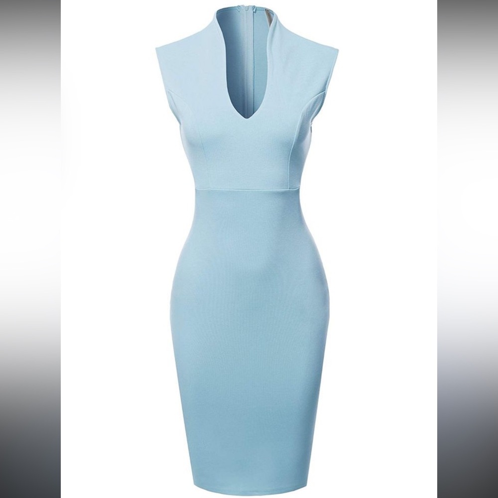 Glare Bodycon V Neck short sleeve dress